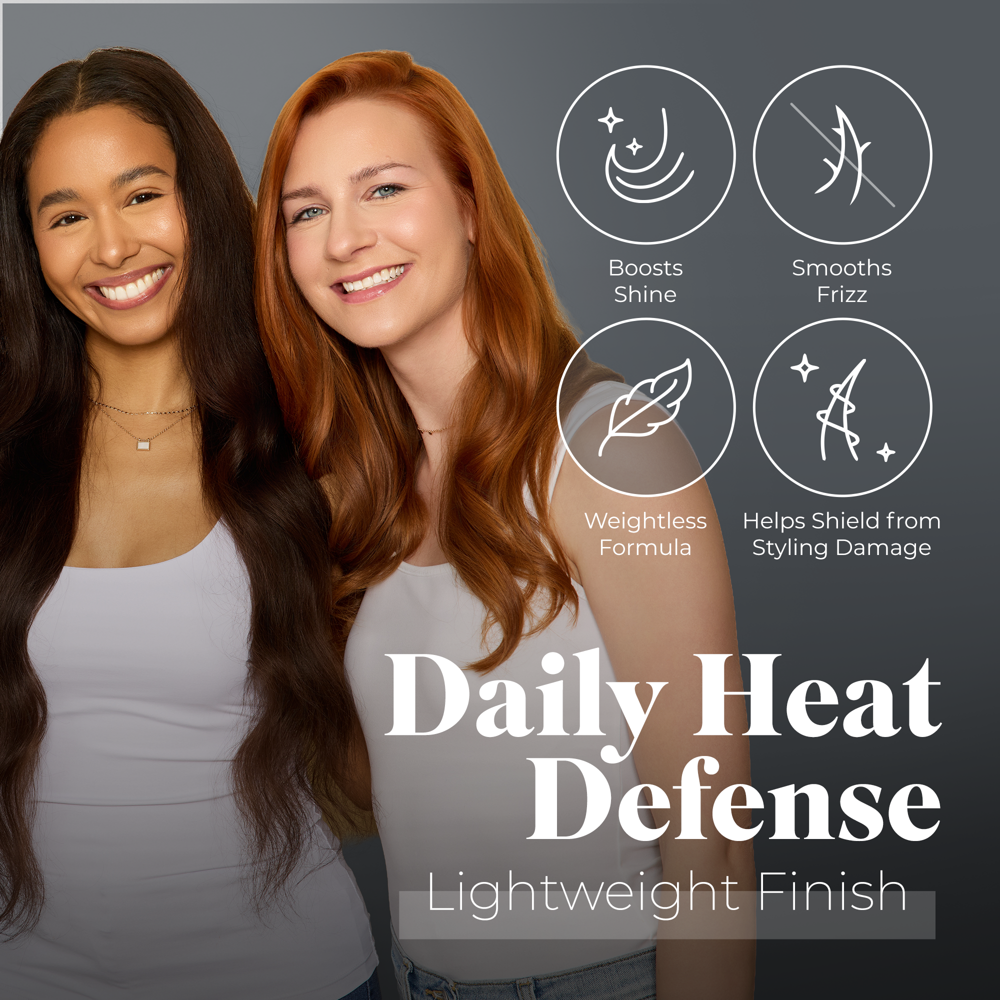 White Rain+ Heat Protection Spray for Hair, 8 fl oz, Pack of 2
