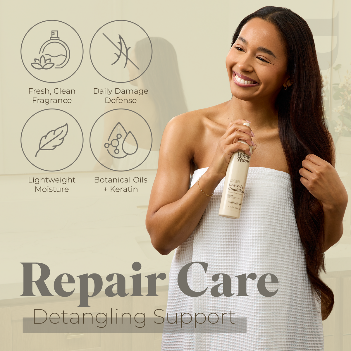 White Rain+ Hair Repair Leave In Conditioner Spray, 8 fl oz