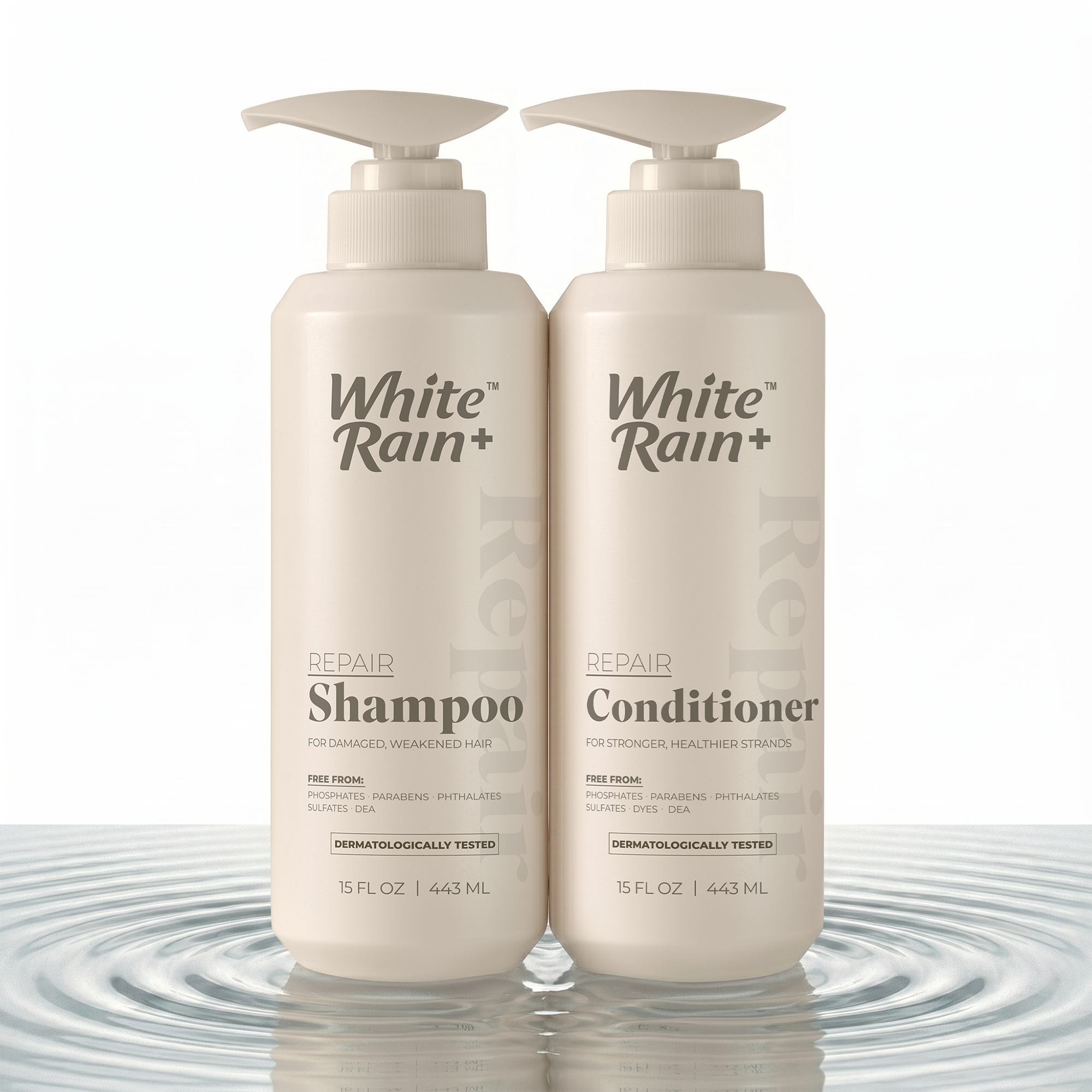 White Rain+ Repair Shampoo and Conditioner Set for Men and Women