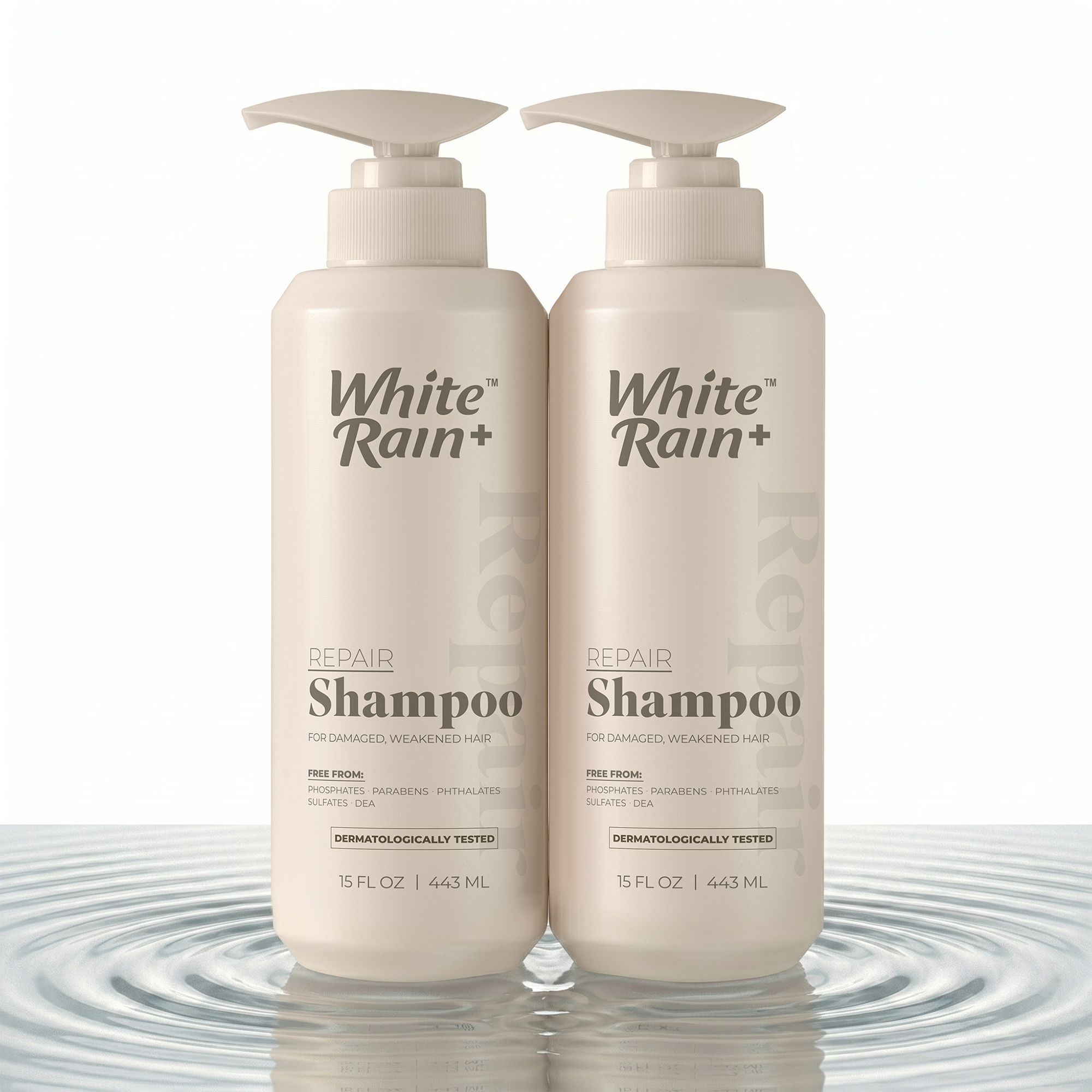 White Rain+ Repair Shampoo for Women and Men, 15 fl oz, Pack of 2