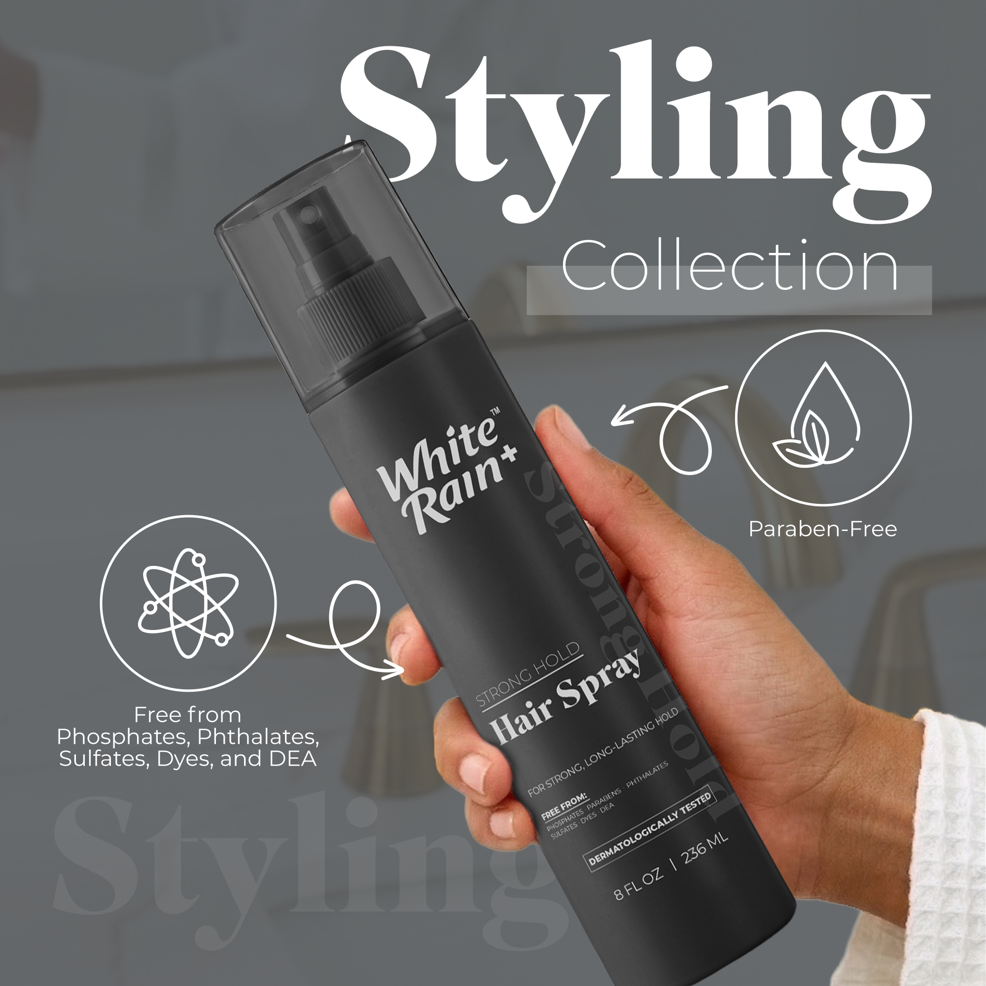 White Rain+ Styling Duo, Hair Spray + Heat Protection Spray 2 pack