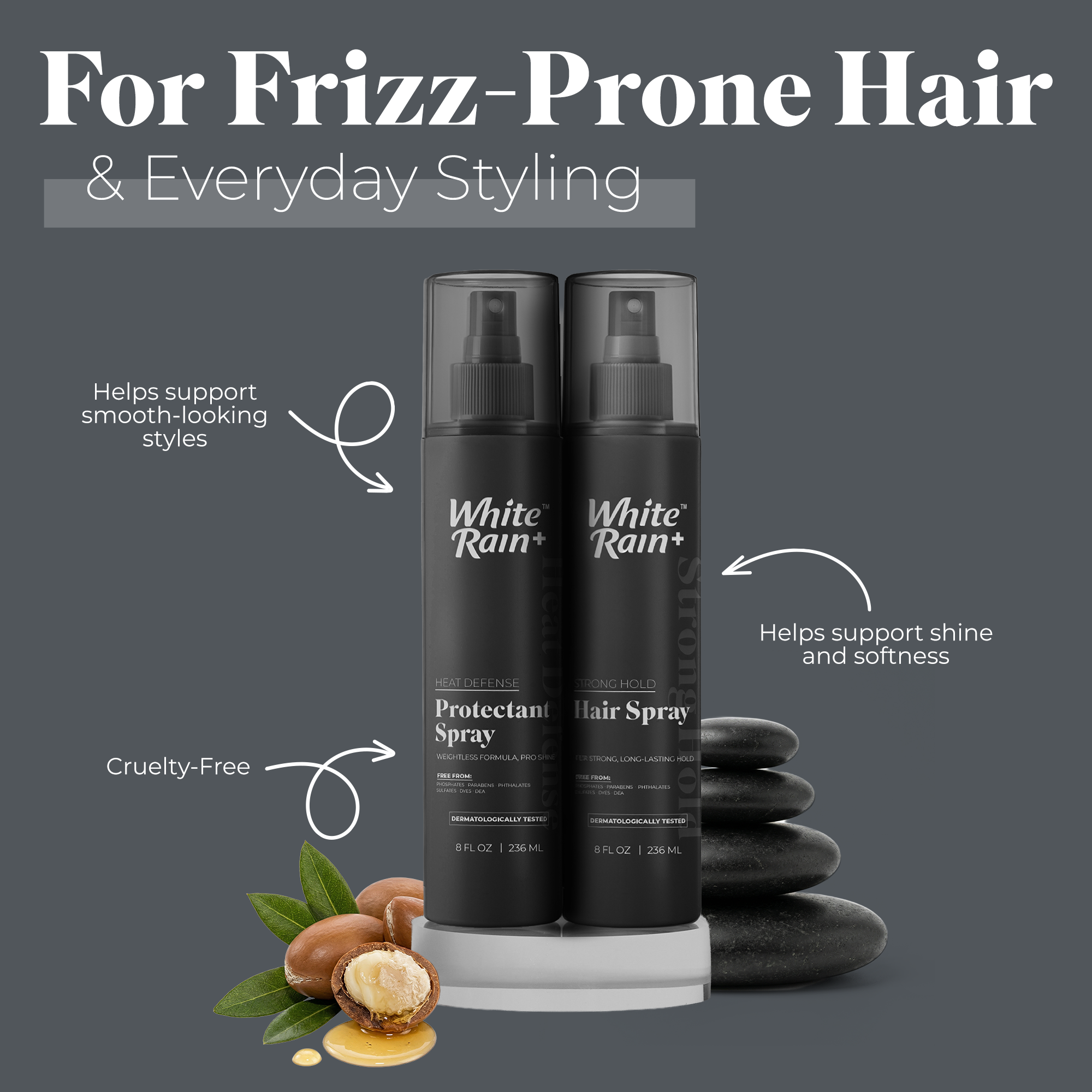 White Rain+ Styling Duo, Hair Spray + Heat Protection Spray 2 pack