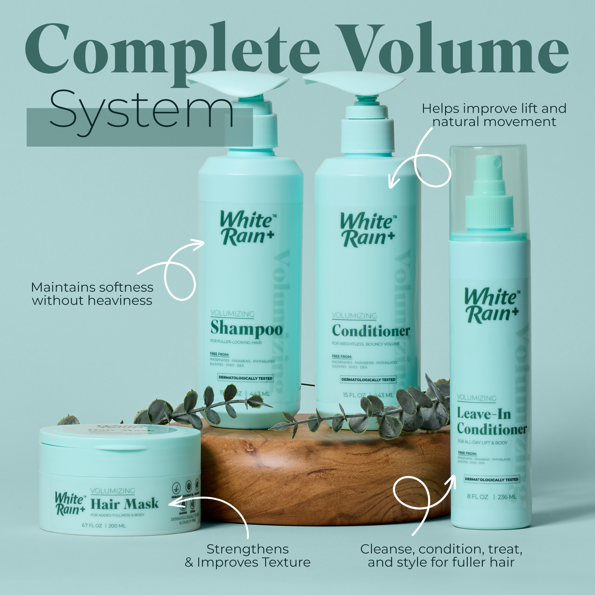 White Rain+ Volumizing Hair Care Collection, Complete Volume System