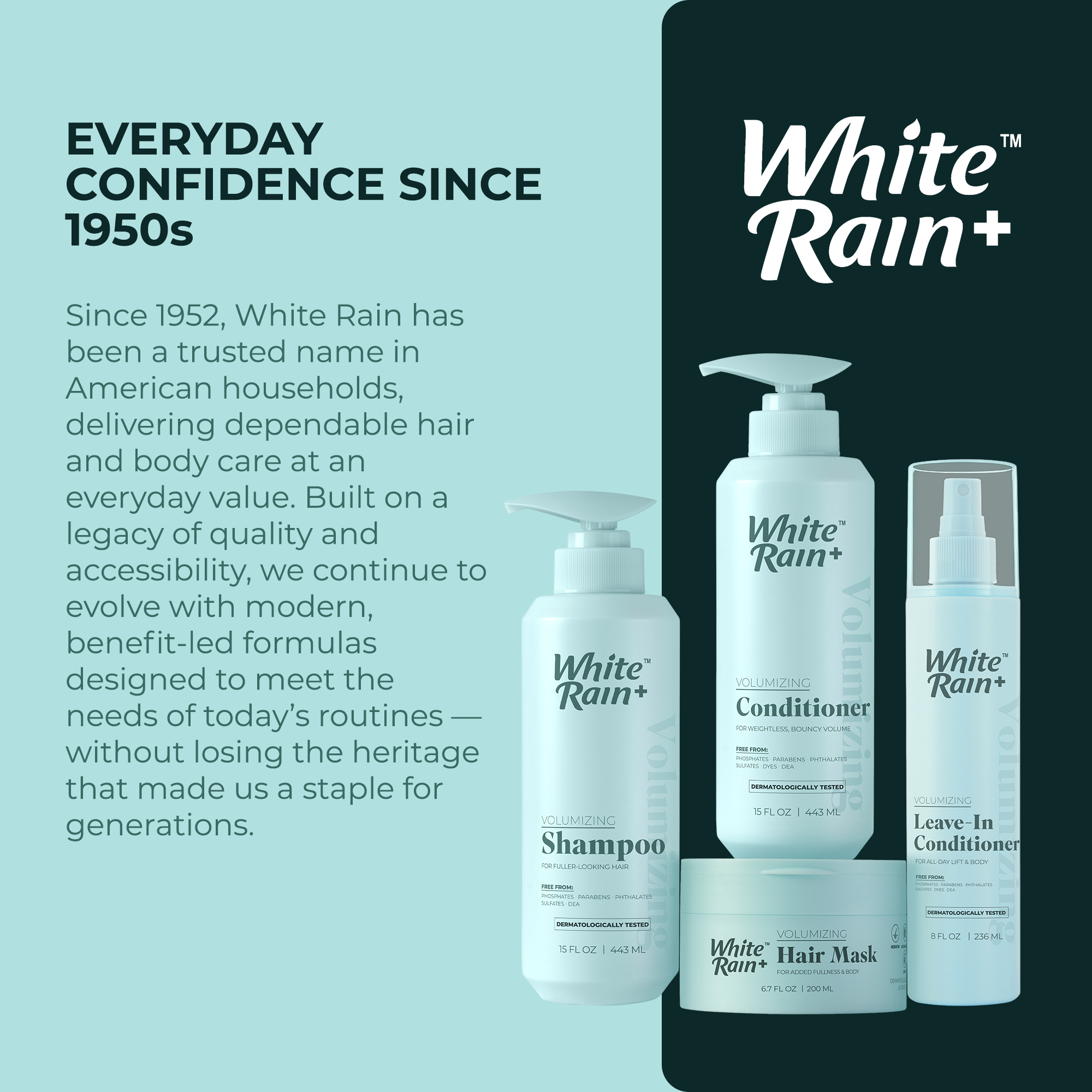 White Rain+ Volumizing Hair Care Collection, Complete Volume System